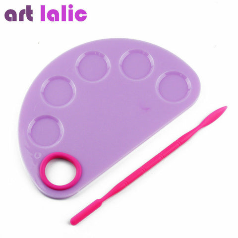 1x Purple Nail Art Gel Palette Nail Polish Dish Acrylic UV Gel Palette Pro Tools 0867 - Artlalic Nail Art Manicure Makeup Beauty Fashion