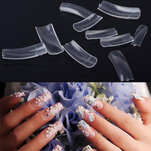 500 Clear Half Full French False Nail Art Tips Acrylic Well UV Gel 0128 - Artlalic Nail Art Manicure Makeup Beauty Fashion