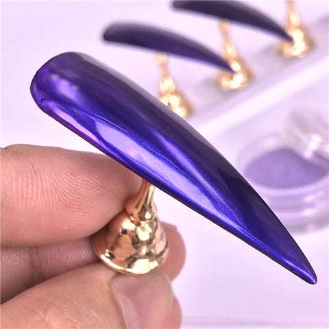 Purple Mirror Chrome Eeffect Nail Art Powder Metallic with Applicator Set DIY 1051 - Artlalic Nail Art Manicure Makeup Beauty Fashion