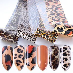 4pcs Leopard Print Nail Art Transfer Foil Stickers Wraps Decals Set 1740 - Artlalic Nail Art Manicure Makeup Beauty Fashion