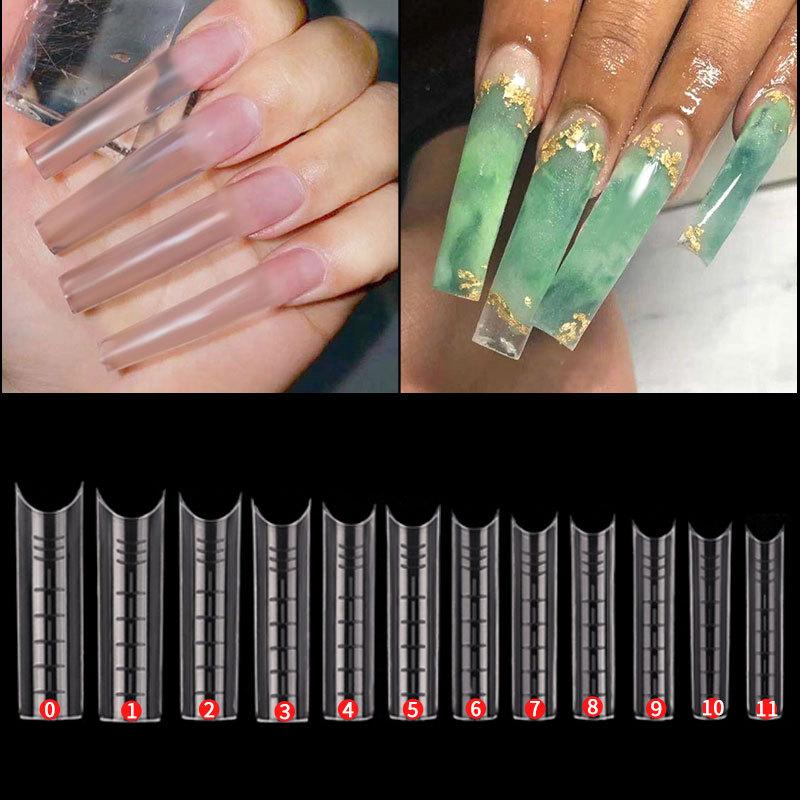 120Pcs False Nail Tips Forms Mold Square Stiletto Long Tips Easy Apply Salon Tools 0291