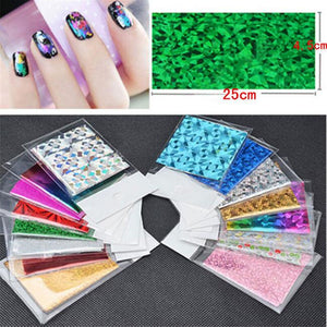 50Pcs Nail Art Transfer Foil Metallic 3D Holographic Wraps Laser Effect Stickers 0580 - Artlalic Nail Art Manicure Makeup Beauty Fashion